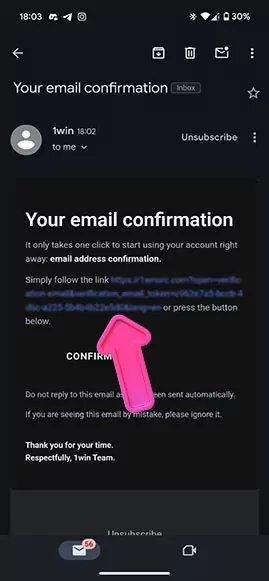 Verify email confirmation