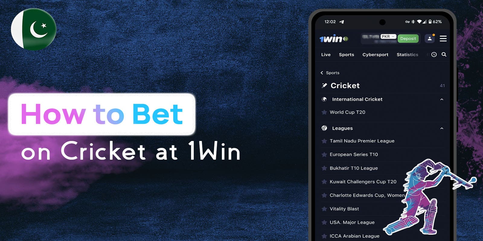 Bet on cricket at 1Win