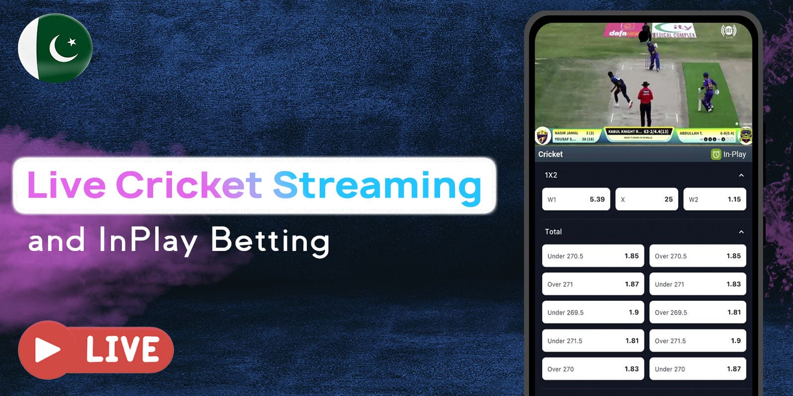 Live streaming and in-play betting options available at 1Win