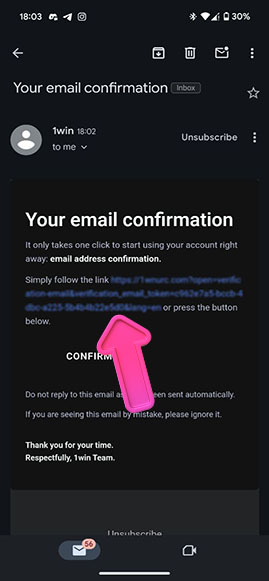 Verify email confirmation